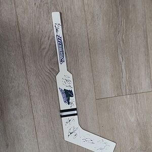 Vintage mini Florida Everblades white Autographed Hockey Stick. Auto's unknown!